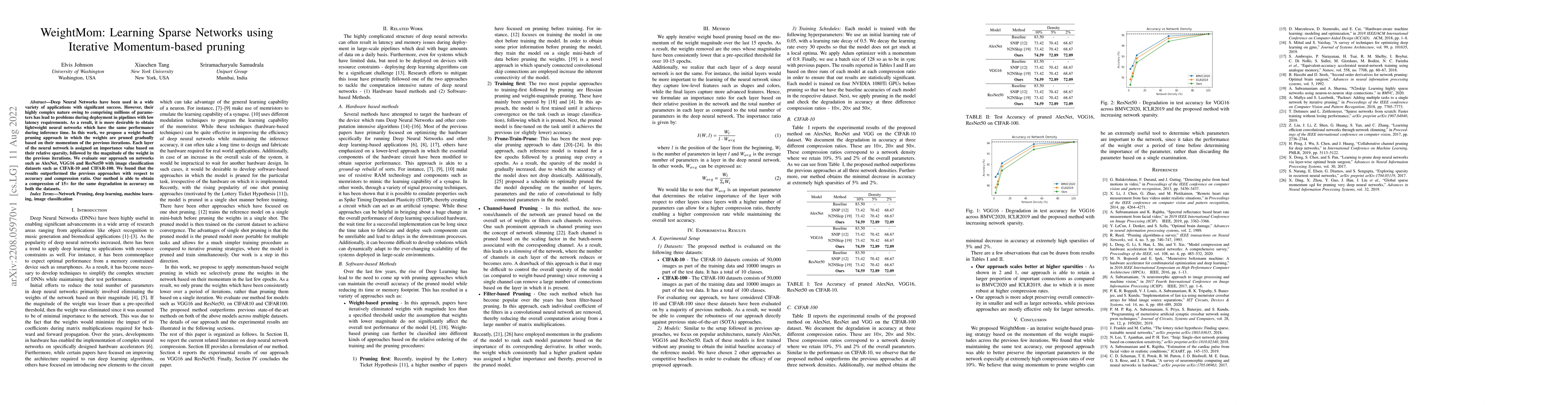 Thumbnail for WeightMom: Learning Sparse Networks using Iterative Momentum-based
  pruning