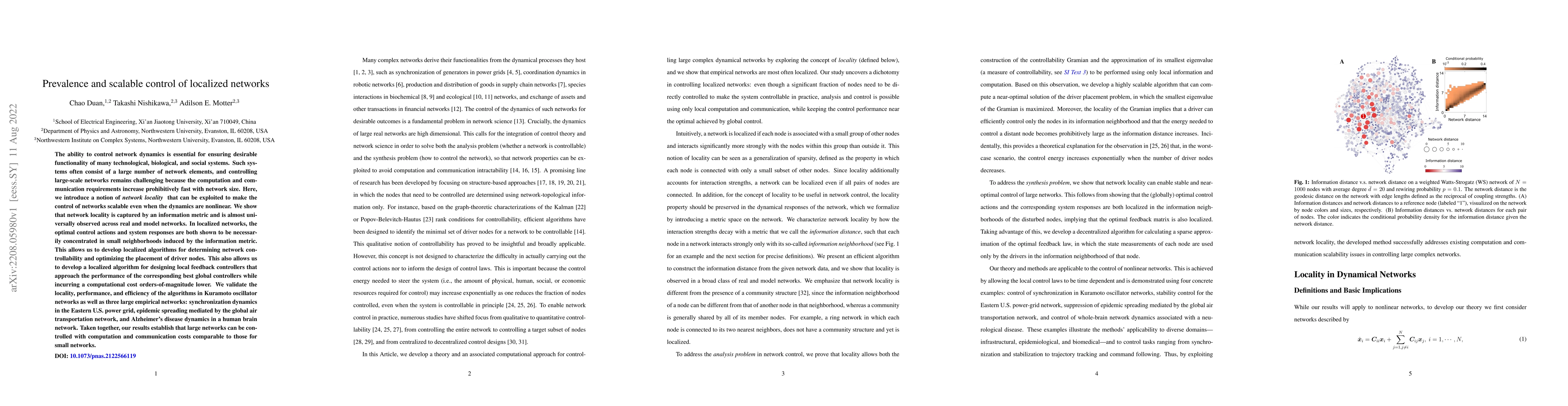 Thumbnail for Prevalence and scalable control of localized networks