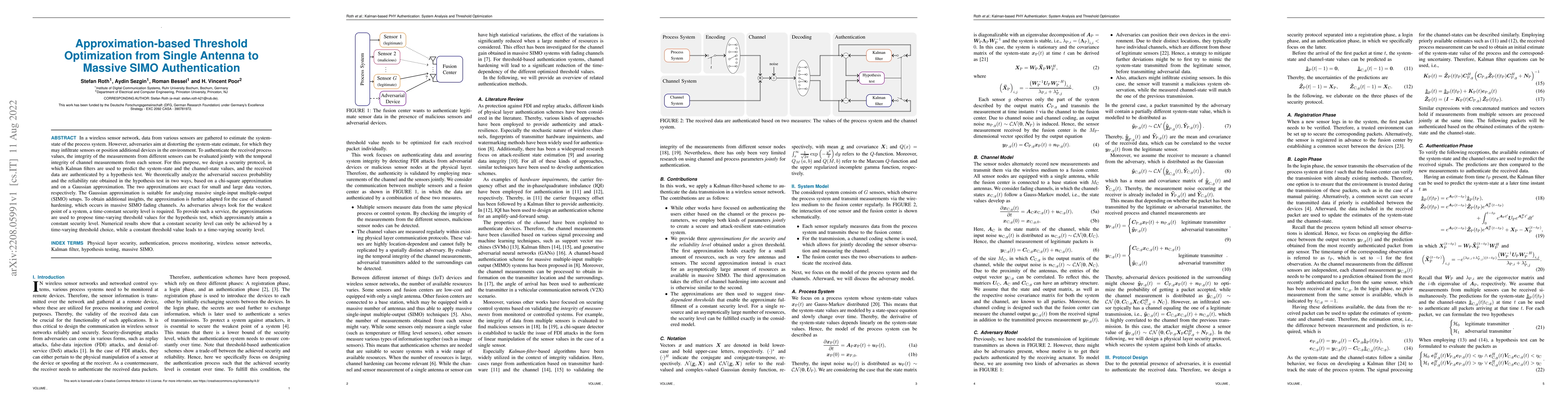 Thumbnail for Approximation-based Threshold Optimization from Single Antenna to
  Massive SIMO Authentication