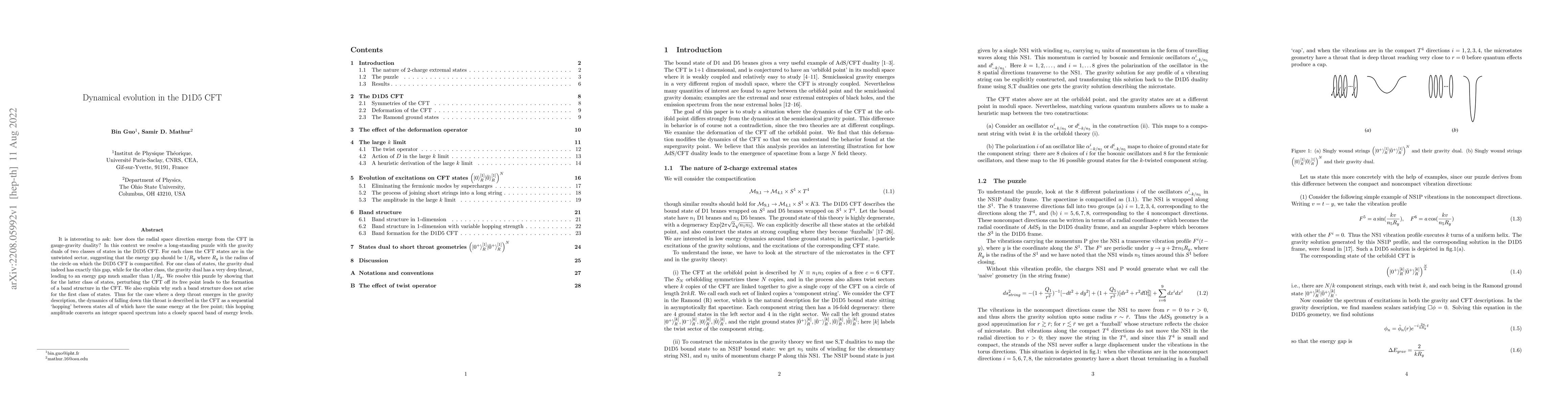 Thumbnail for Dynamical evolution in the D1D5 CFT