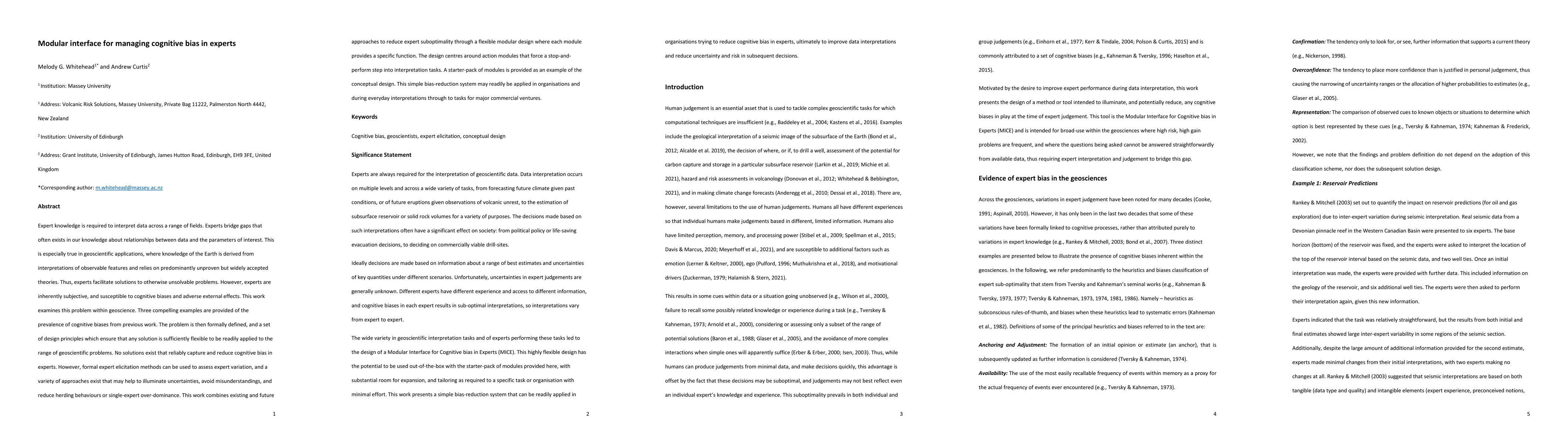 Thumbnail for Modular interface for managing cognitive bias in experts