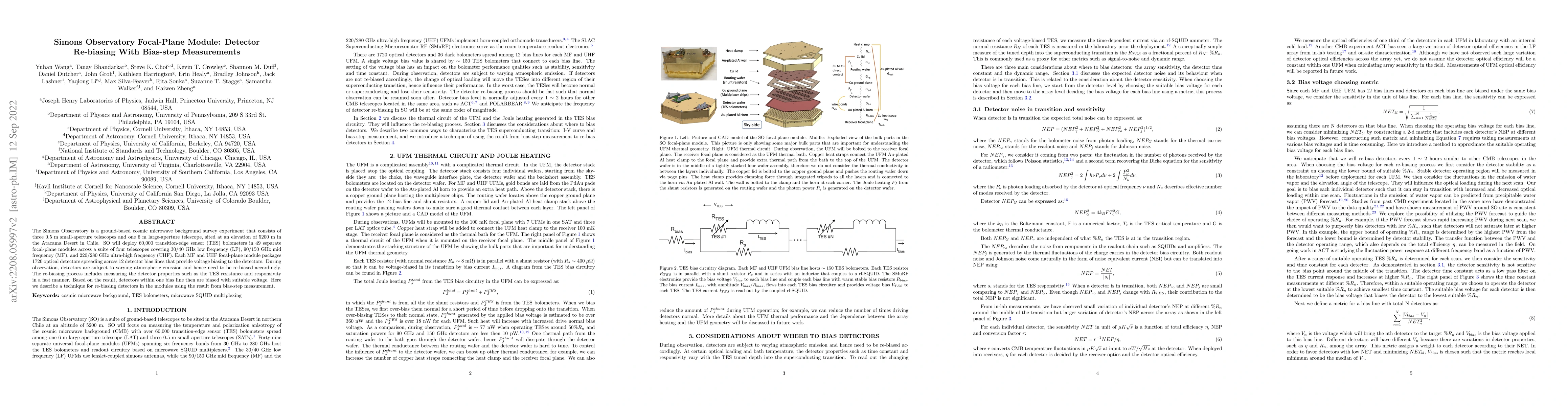 Thumbnail for Simons Observatory Focal-Plane Module: Detector Re-biasing With
  Bias-step Measurements