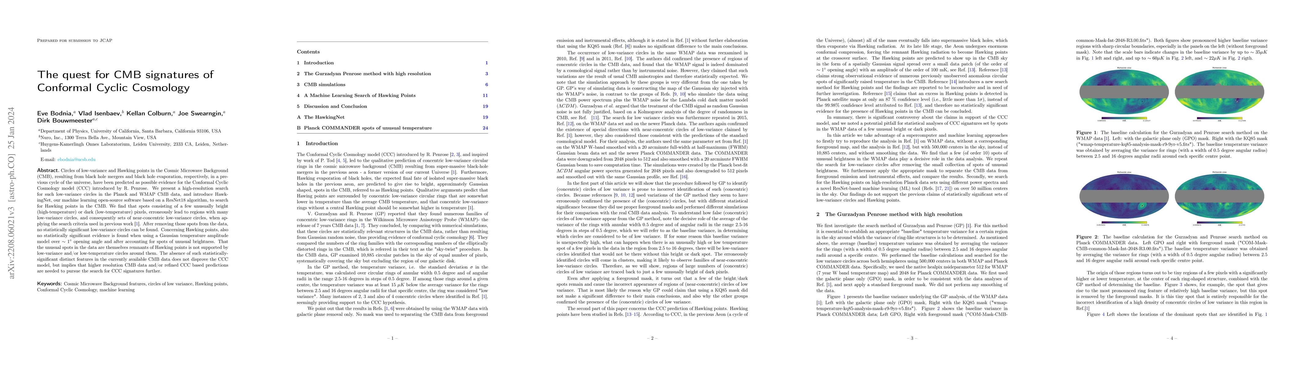 Thumbnail for The quest for CMB signatures of Conformal Cyclic Cosmology