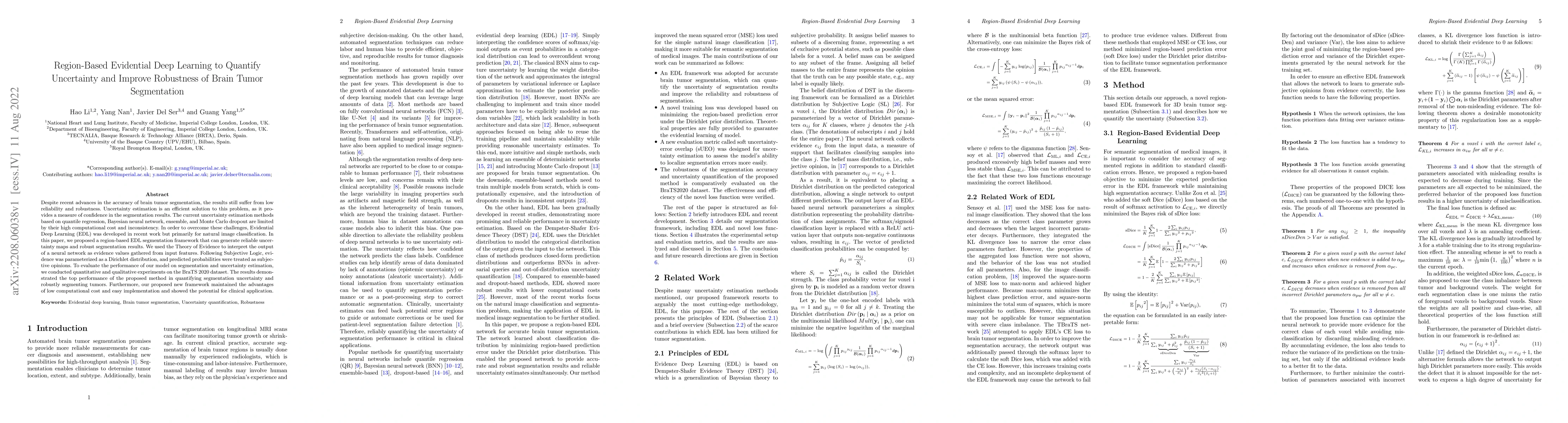 Thumbnail for Region-Based Evidential Deep Learning to Quantify Uncertainty and
  Improve Robustness of Brain Tumor Segmentation