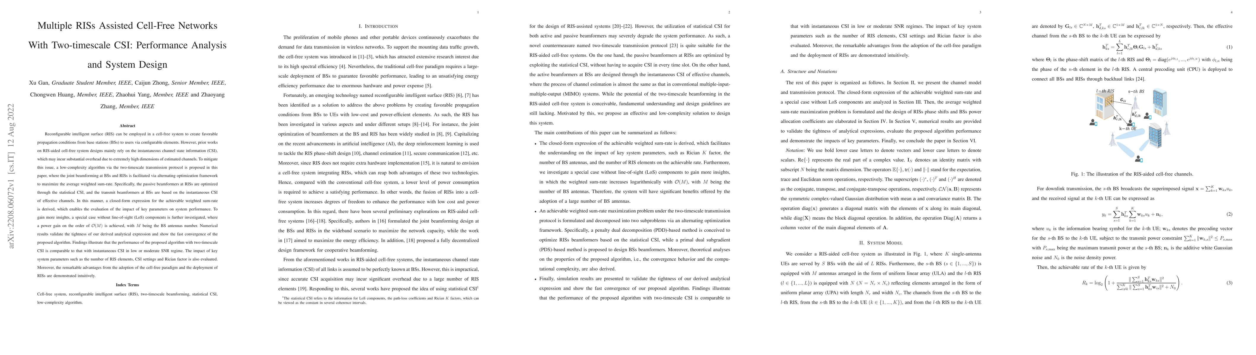 Thumbnail for Multiple RISs Assisted Cell-Free Networks With Two-timescale CSI:
  Performance Analysis and System Design