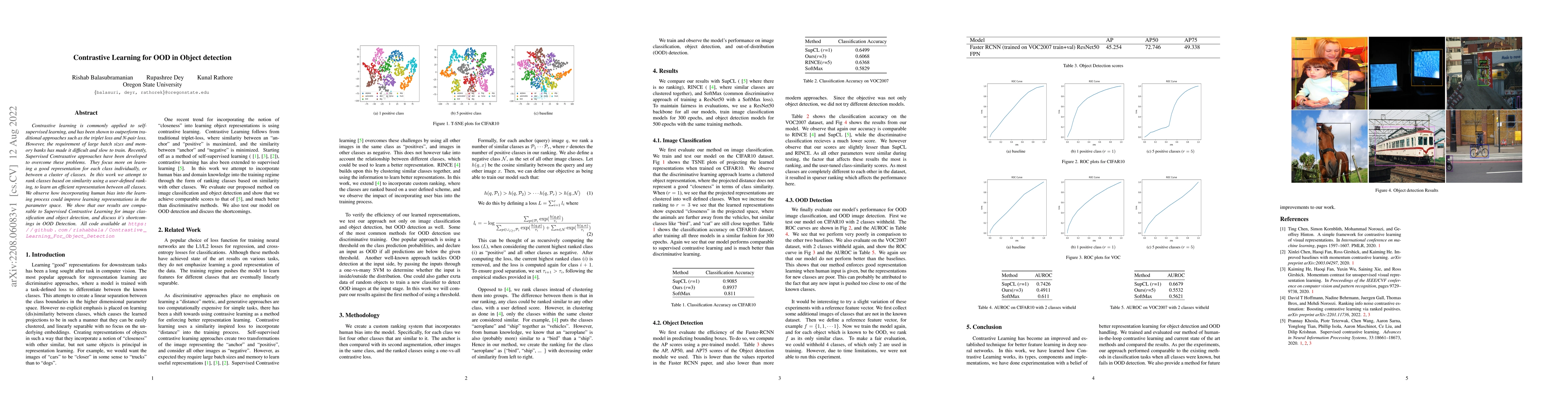 Thumbnail for Contrastive Learning for OOD in Object detection