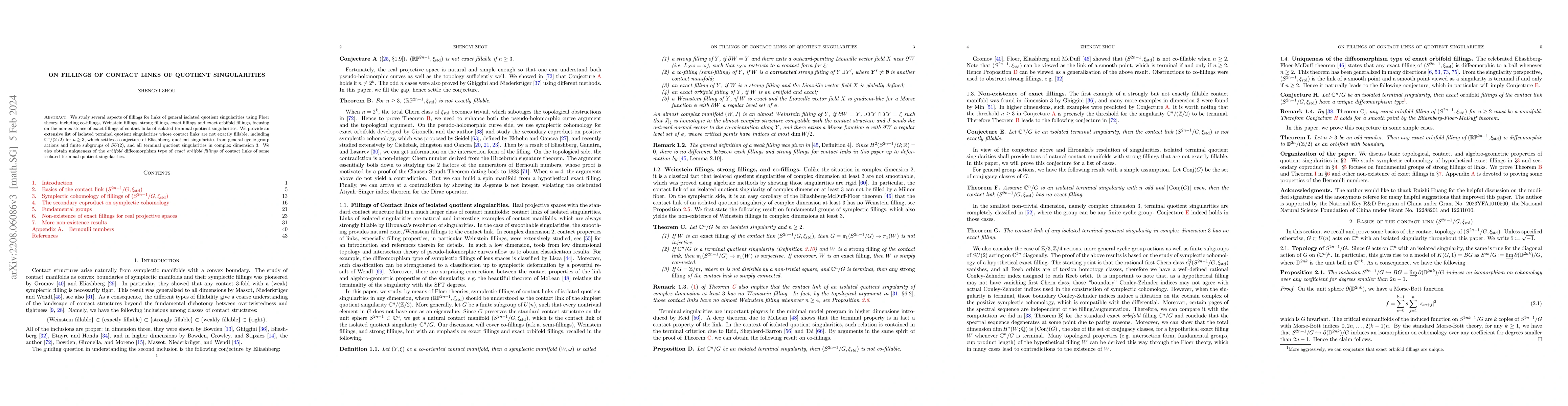 Thumbnail for On fillings of contact links of quotient singularities