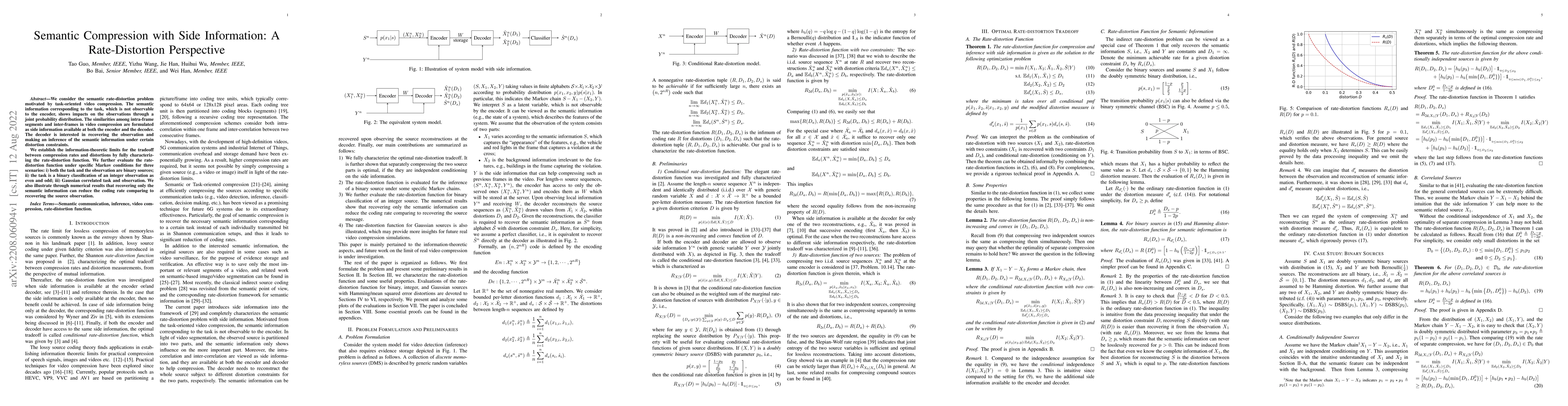 Thumbnail for Semantic Compression with Side Information: A Rate-Distortion
  Perspective