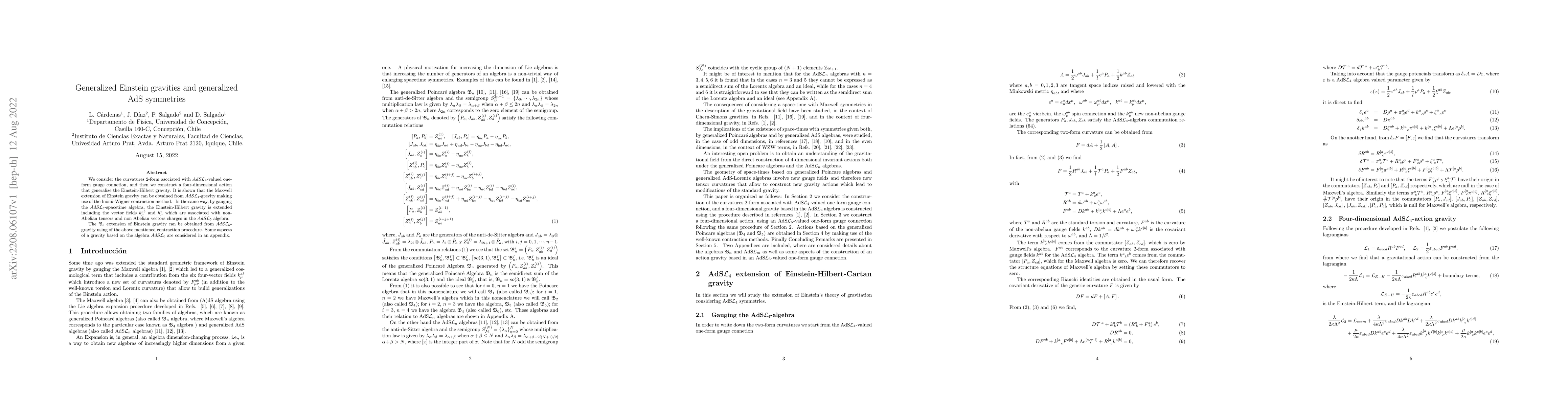 Thumbnail for Generalized Einstein gravities and generalized AdS symmetries