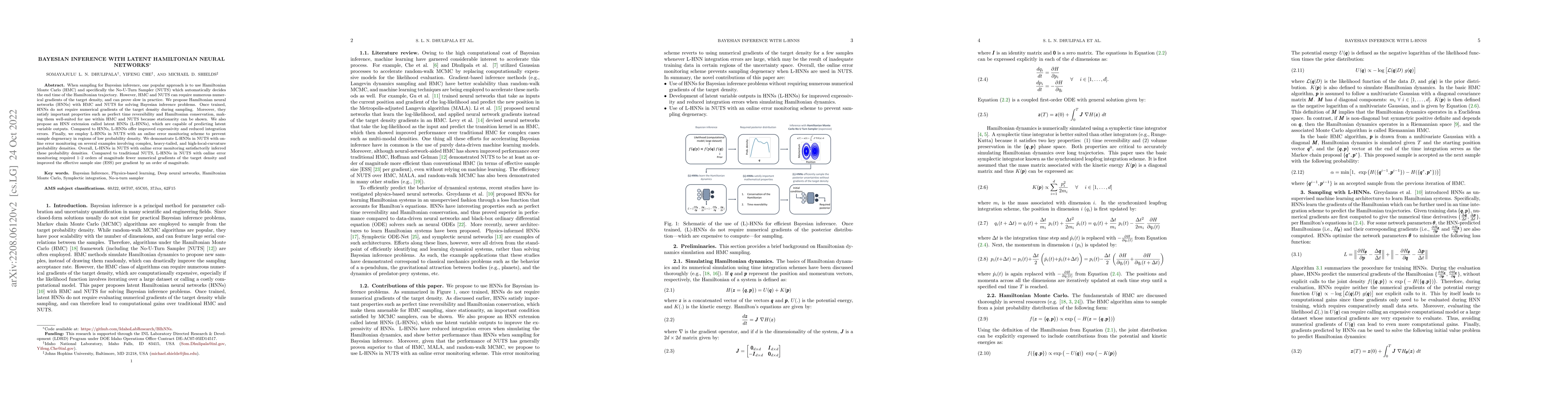 Thumbnail for Bayesian Inference with Latent Hamiltonian Neural Networks