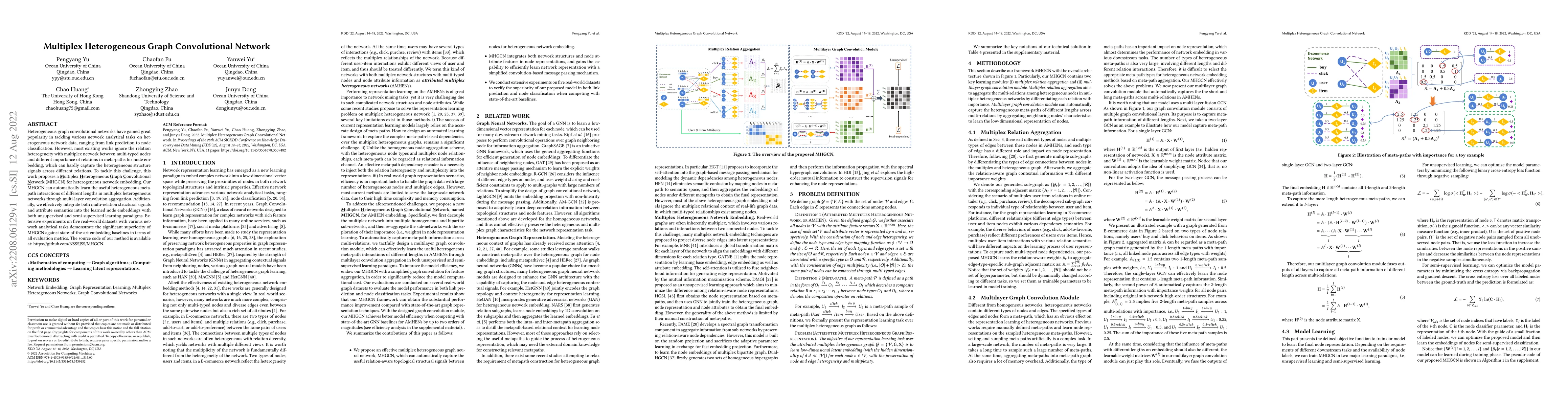 Thumbnail for Multiplex Heterogeneous Graph Convolutional Network