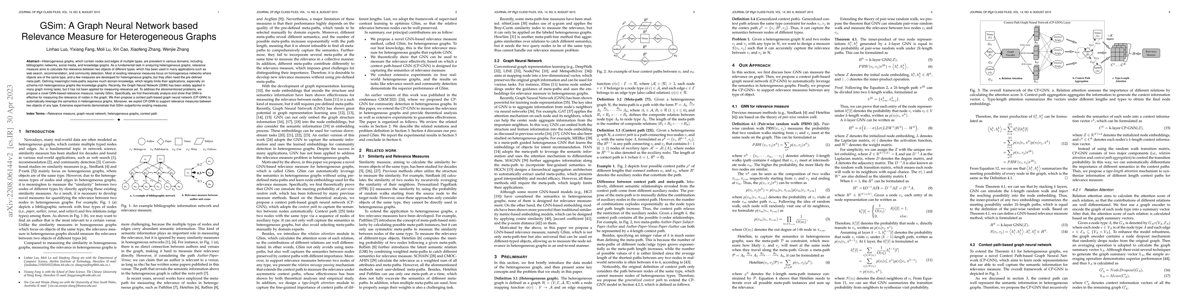 Thumbnail for GSim: A Graph Neural Network based Relevance Measure for Heterogeneous
  Graphs