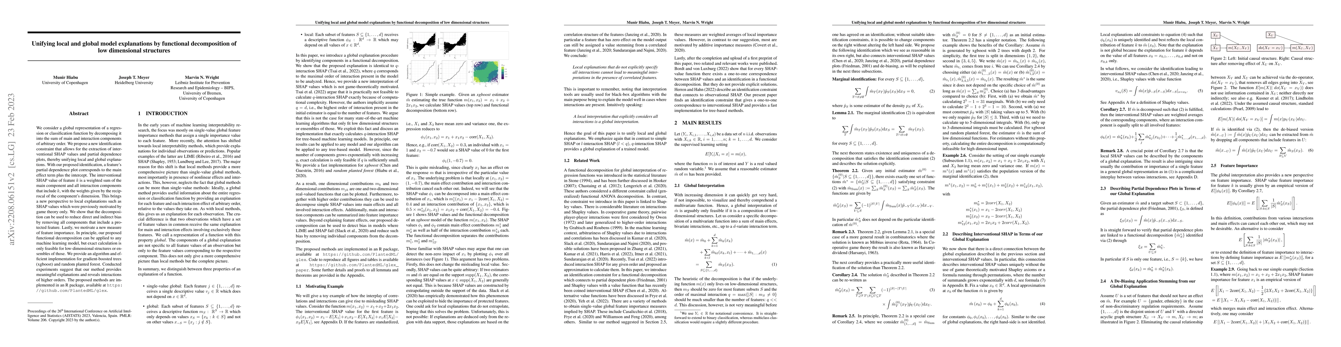 Thumbnail for Unifying local and global model explanations by functional decomposition
  of low dimensional structures