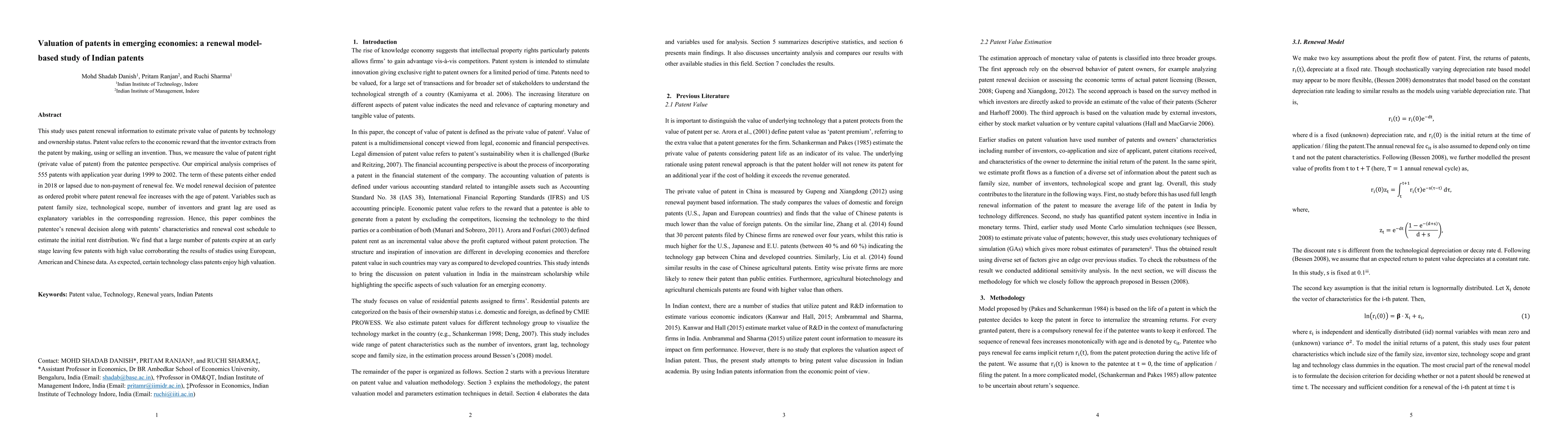Thumbnail for Valuation of patents in emerging economies: a renewal model-based study
  of Indian patents