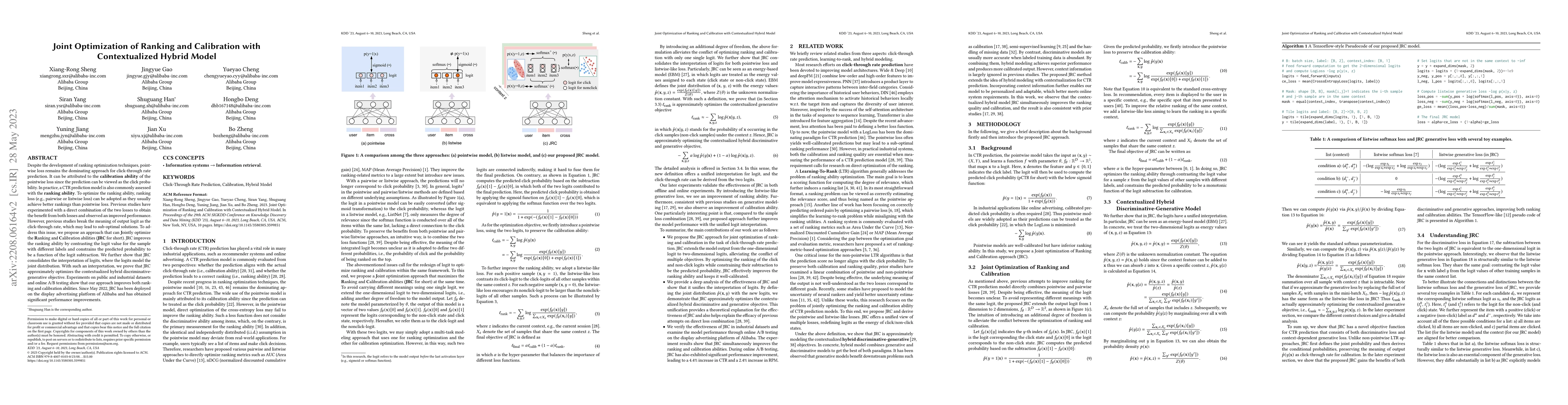 Thumbnail for Joint Optimization of Ranking and Calibration with Contextualized Hybrid
  Model