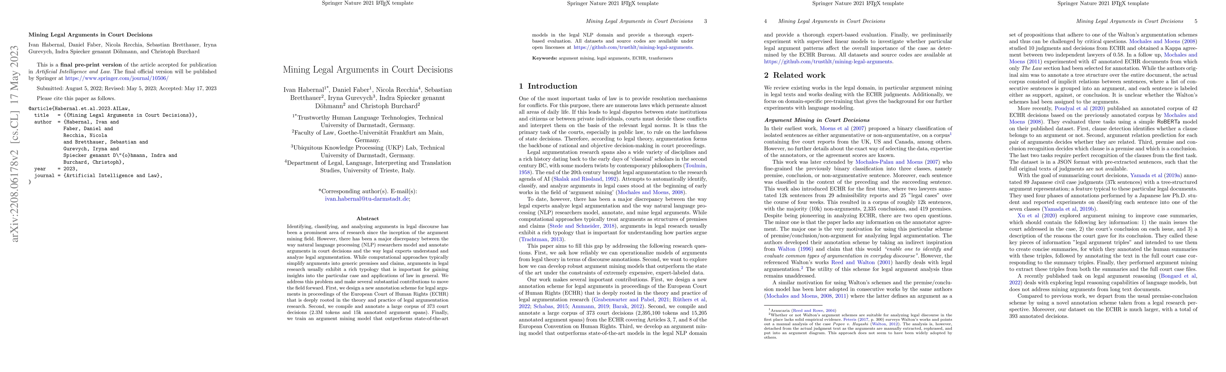 Thumbnail for Mining Legal Arguments in Court Decisions