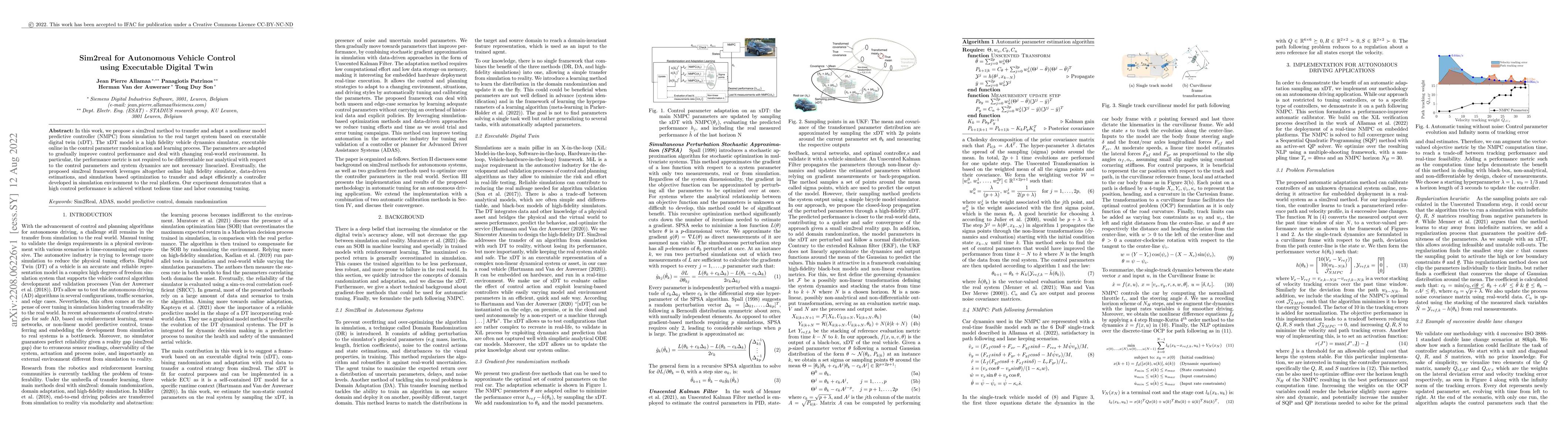 Thumbnail for Sim2real for Autonomous Vehicle Control using Executable Digital Twin