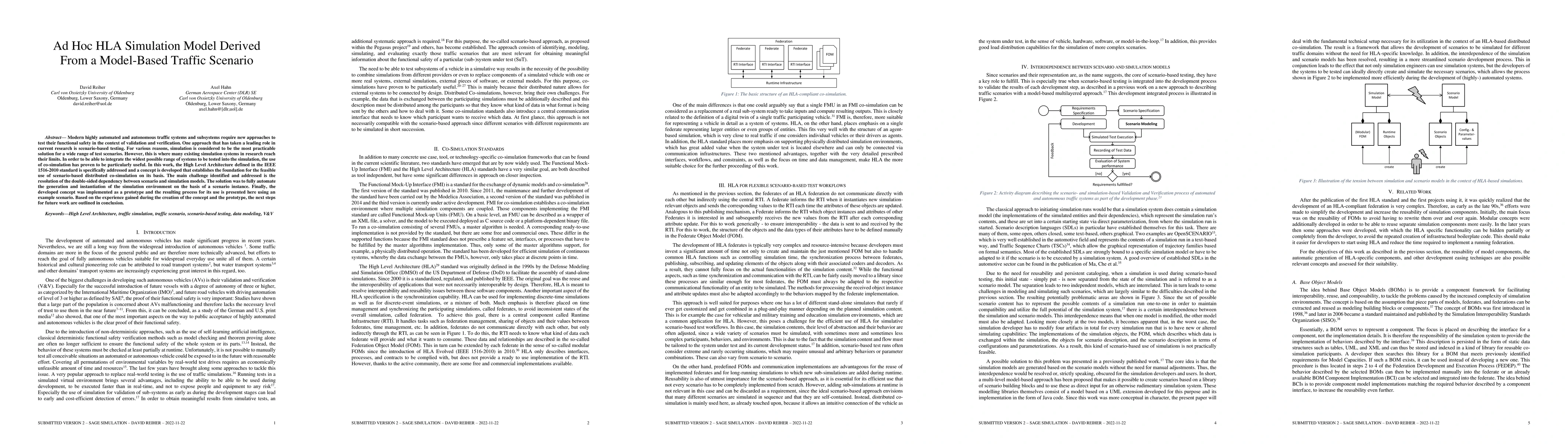 Thumbnail for Ad Hoc HLA Simulation Model Derived From a Model-Based Traffic Scenario