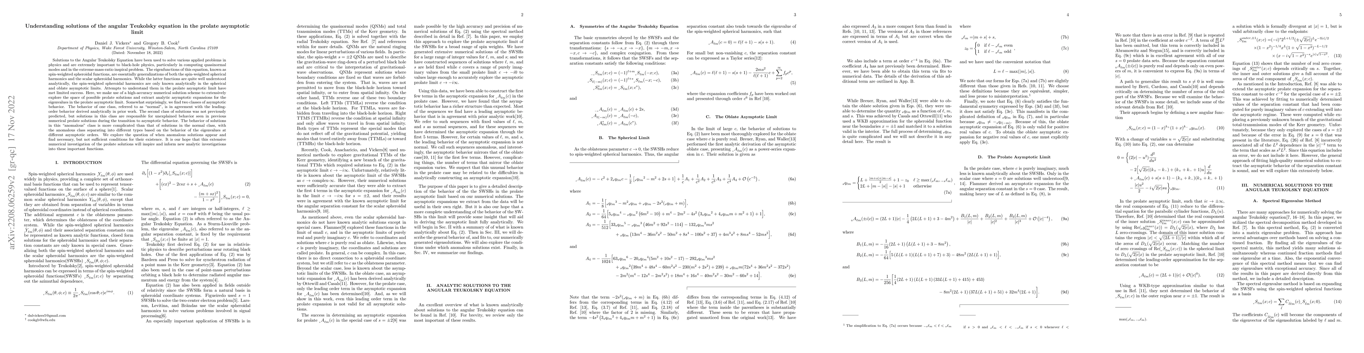 Thumbnail for Understanding solutions of the angular Teukolsky equation in the prolate
  asymptotic limit