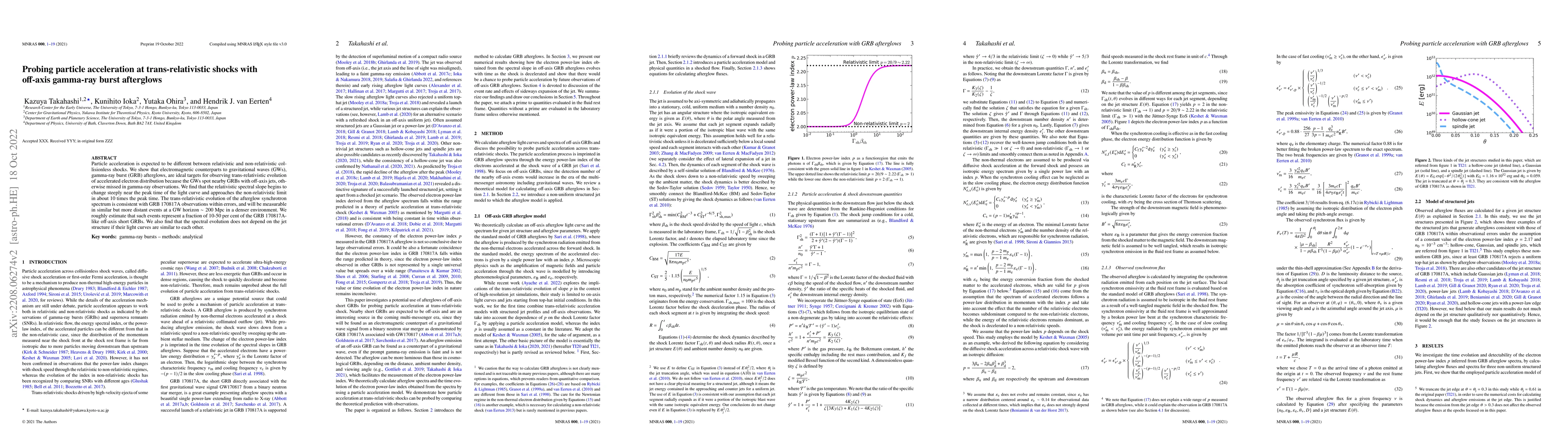 Thumbnail for Probing particle acceleration at trans-relativistic shocks with off-axis
  gamma-ray burst afterglows
