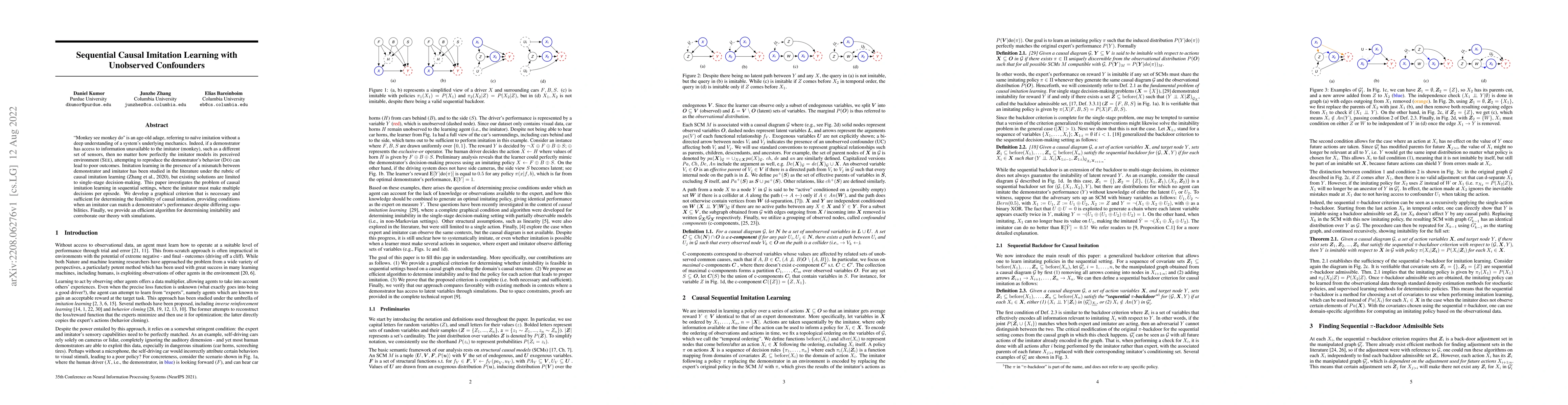 Thumbnail for Sequential Causal Imitation Learning with Unobserved Confounders