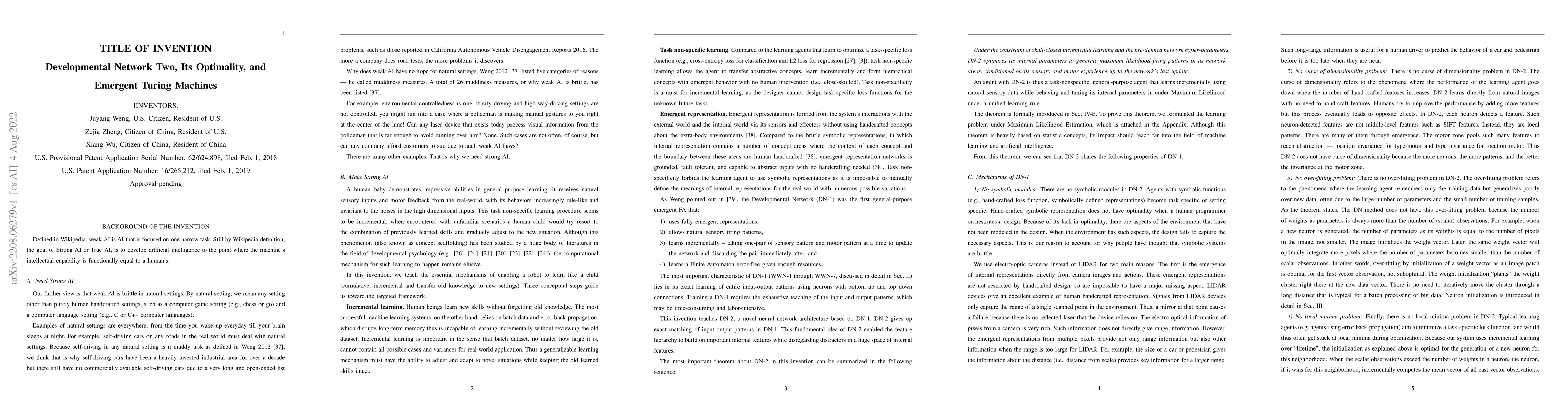 Thumbnail for Developmental Network Two, Its Optimality, and Emergent Turing Machines