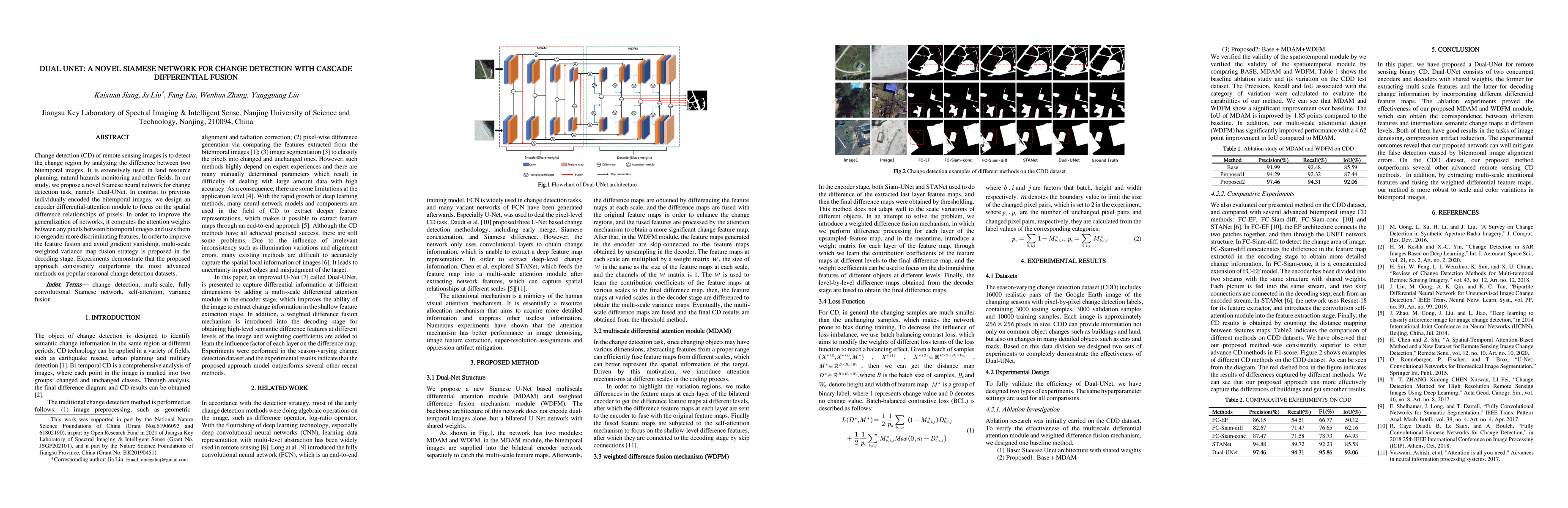 Thumbnail for dual unet:a novel siamese network for change detection with cascade
  differential fusion