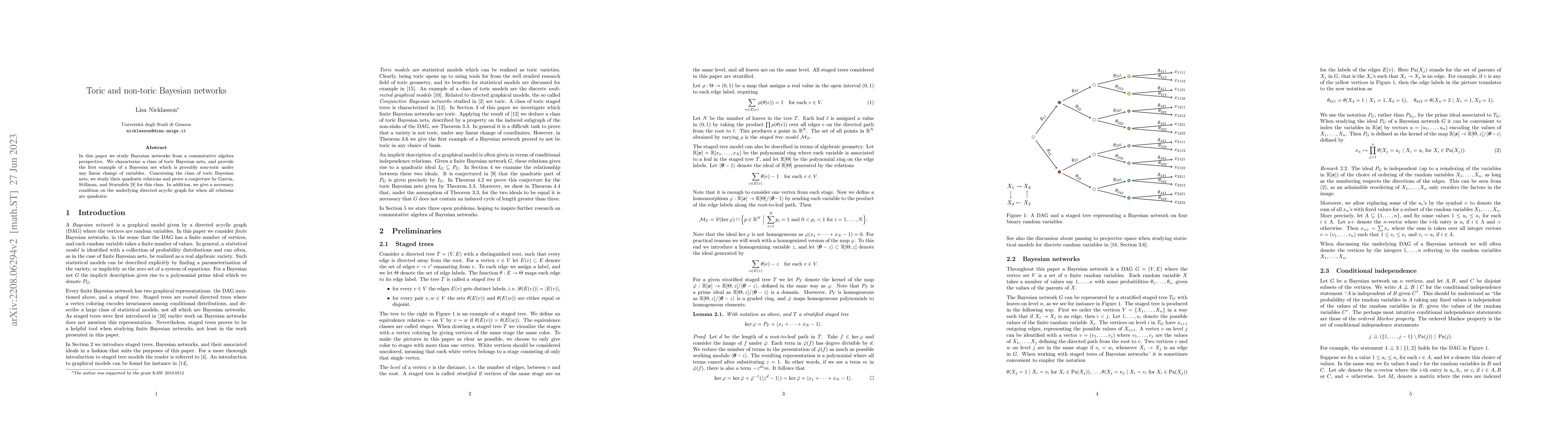 Thumbnail for Toric and non-toric Bayesian networks