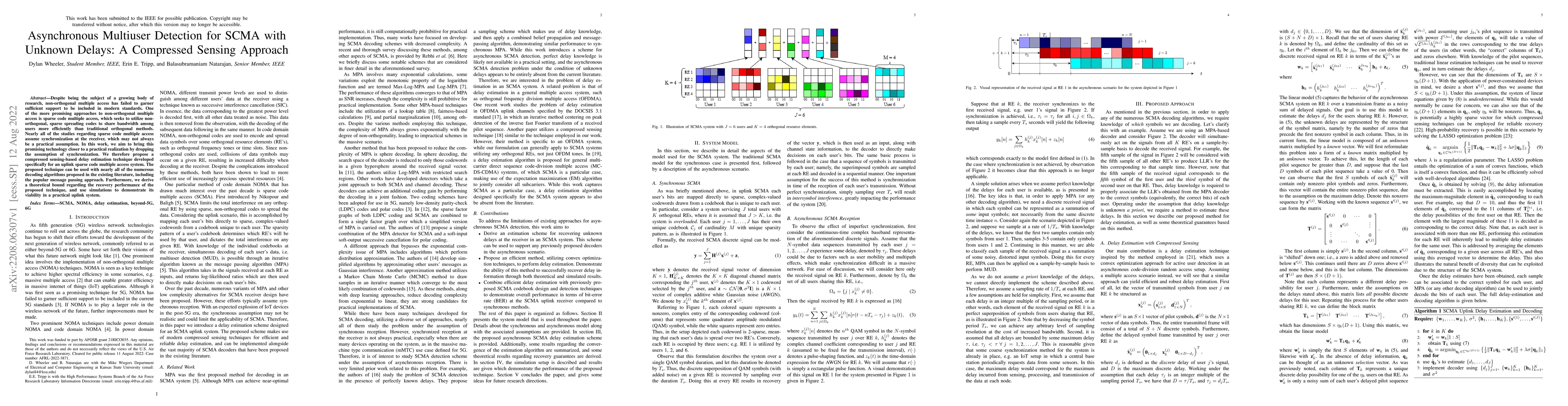 Thumbnail for Asynchronous Multiuser Detection for SCMA with Unknown Delays: A
  Compressed Sensing Approach