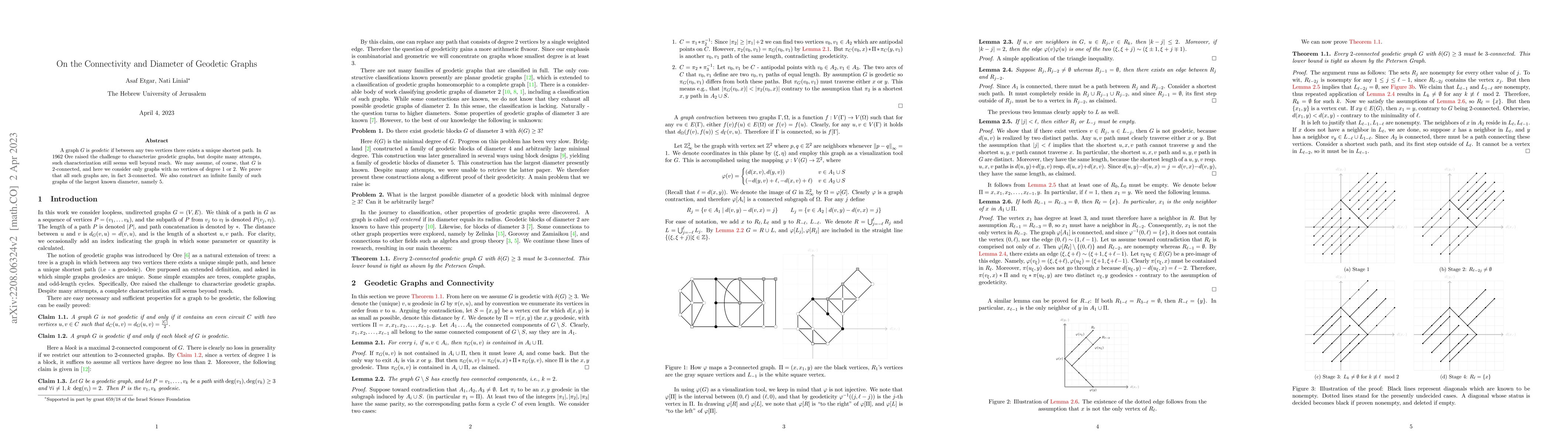Thumbnail for On the Connectivity and Diameter of Geodetic Graphs