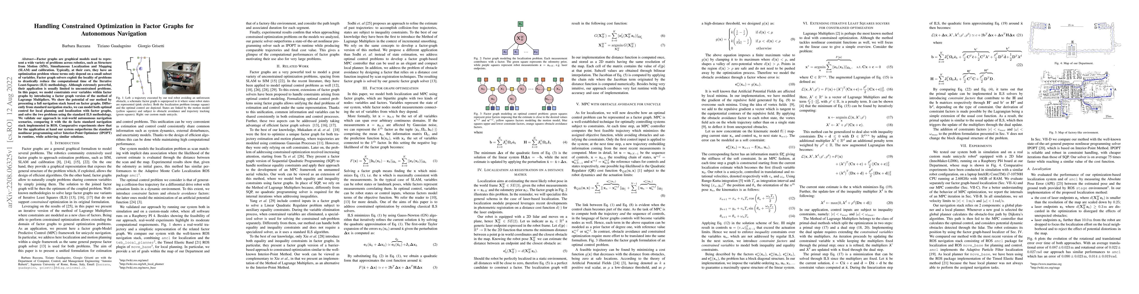 Thumbnail for Handling Constrained Optimization in Factor Graphs for Autonomous
  Navigation