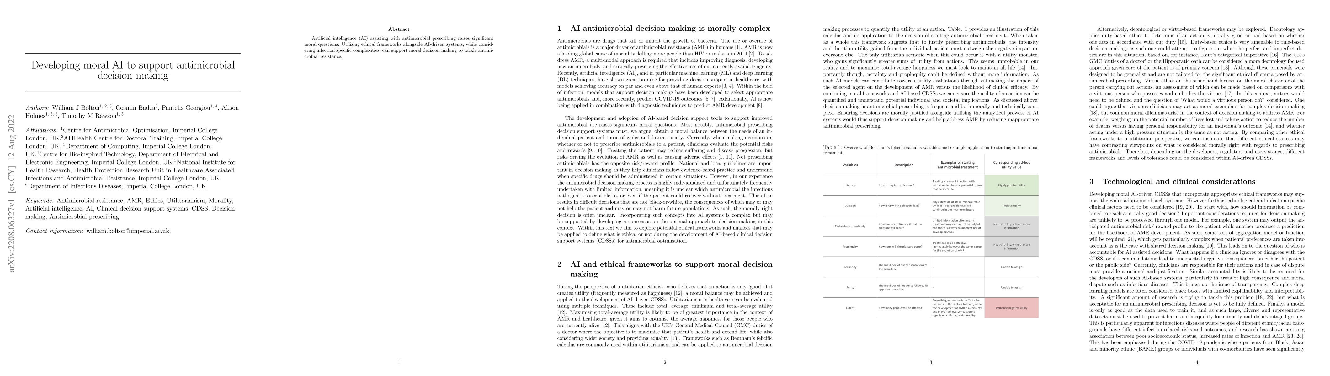 Thumbnail for Developing moral AI to support antimicrobial decision making