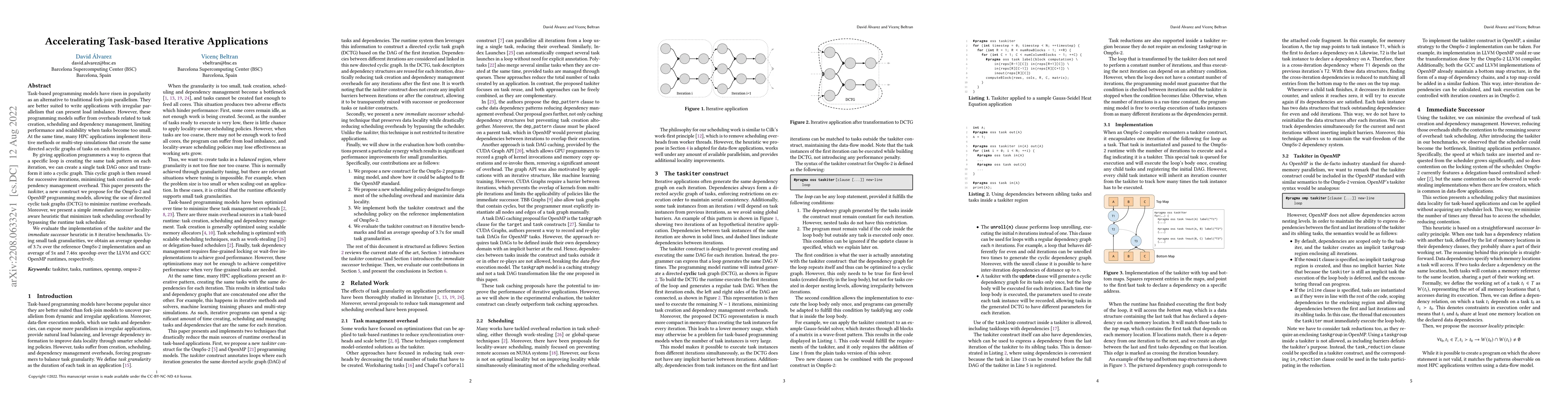 Thumbnail for Accelerating Task-based Iterative Applications