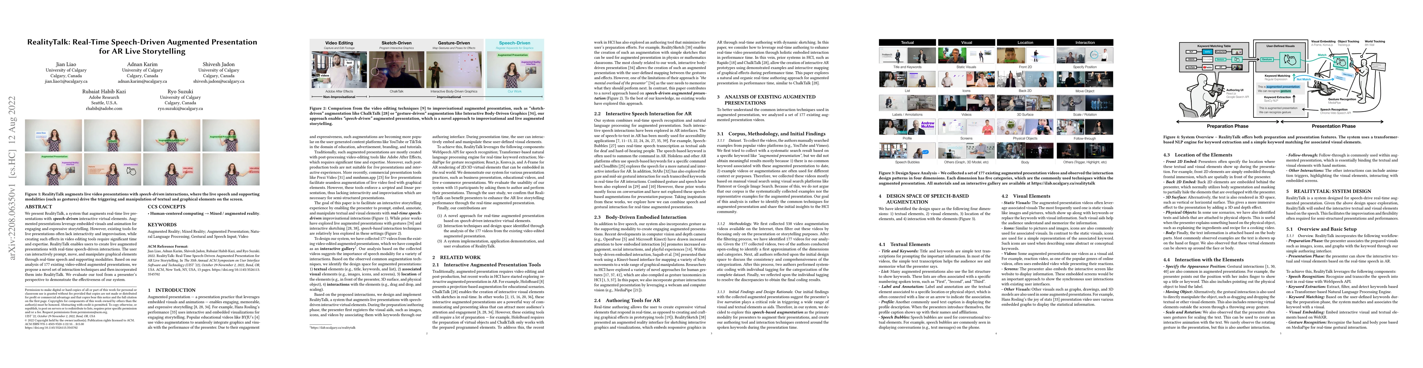 Thumbnail for RealityTalk: Real-Time Speech-Driven Augmented Presentation for AR Live
  Storytelling