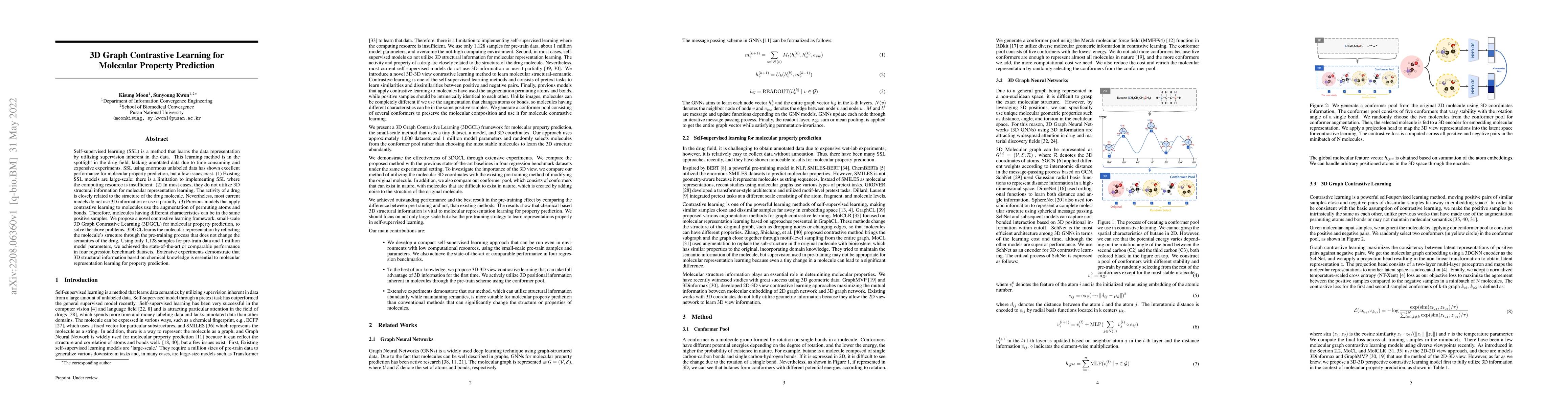Thumbnail for 3D Graph Contrastive Learning for Molecular Property Prediction