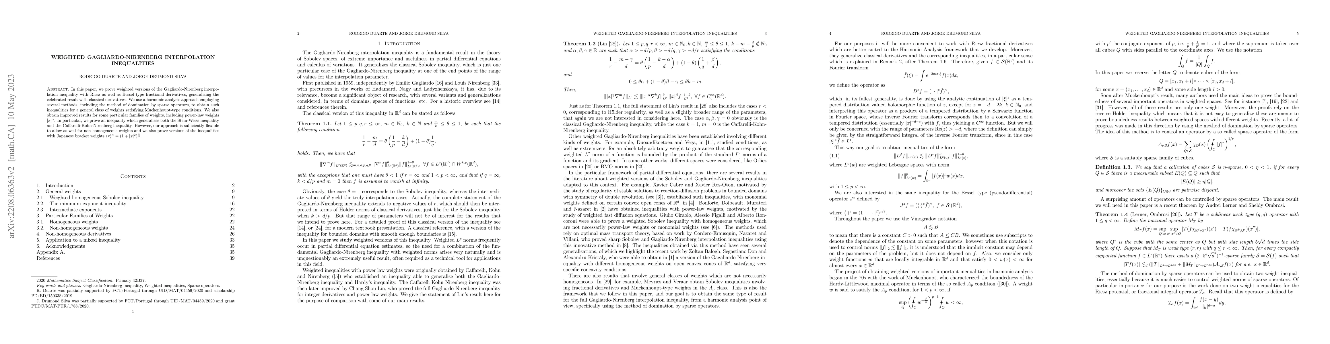 Thumbnail for Weighted Gagliardo-Nirenberg Interpolation Inequalities