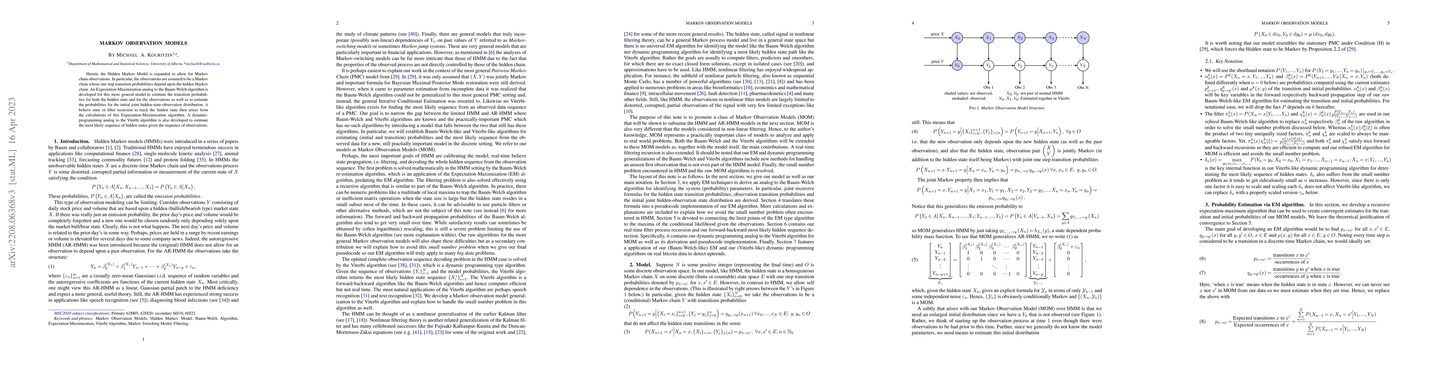 Thumbnail for Markov Observation Models
