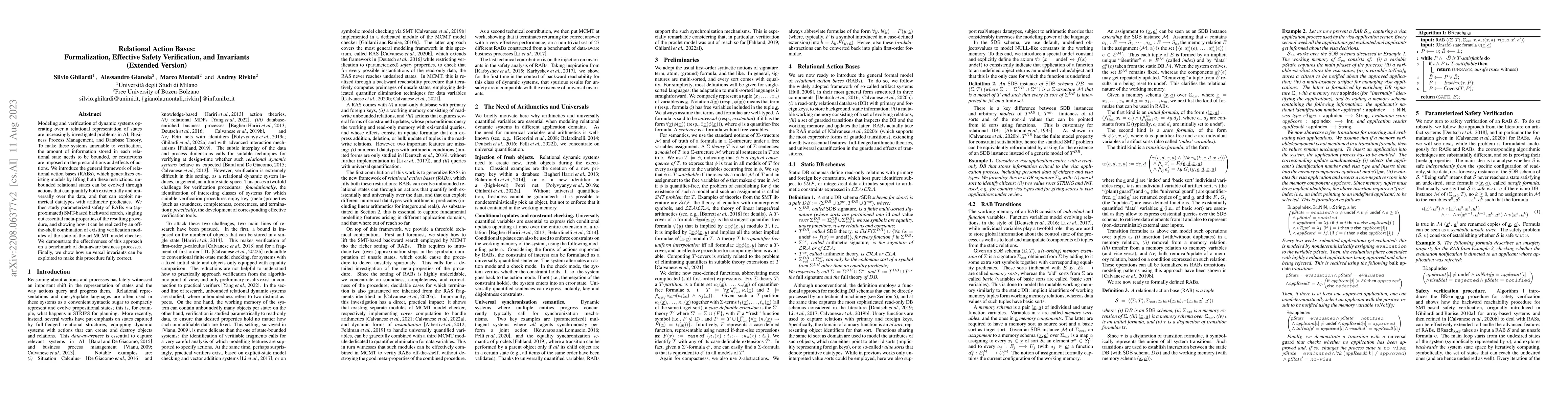 Thumbnail for Relational Action Bases: Formalization, Effective Safety Verification,
  and Invariants (Extended Version)