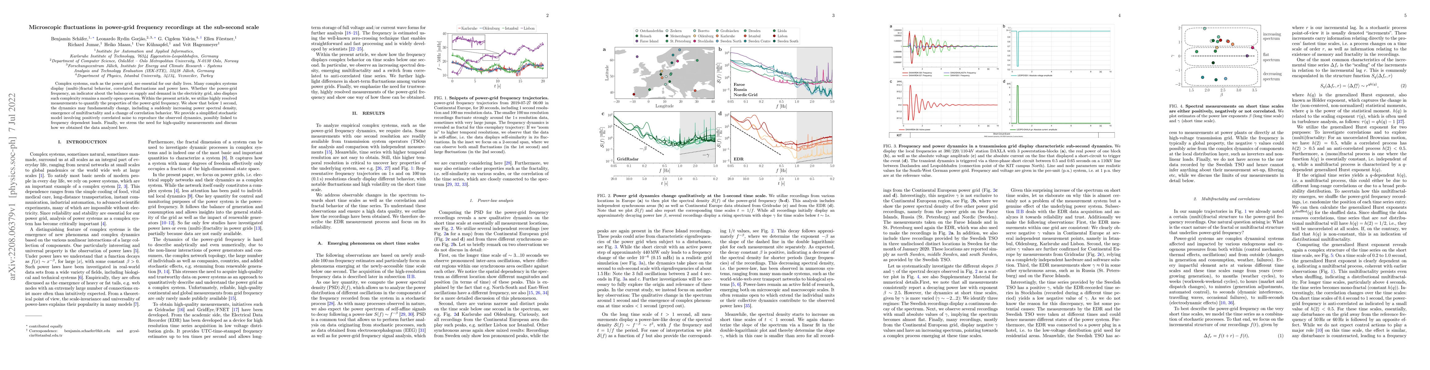 Thumbnail for Microscopic fluctuations in power-grid frequency recordings at the
  sub-second scale