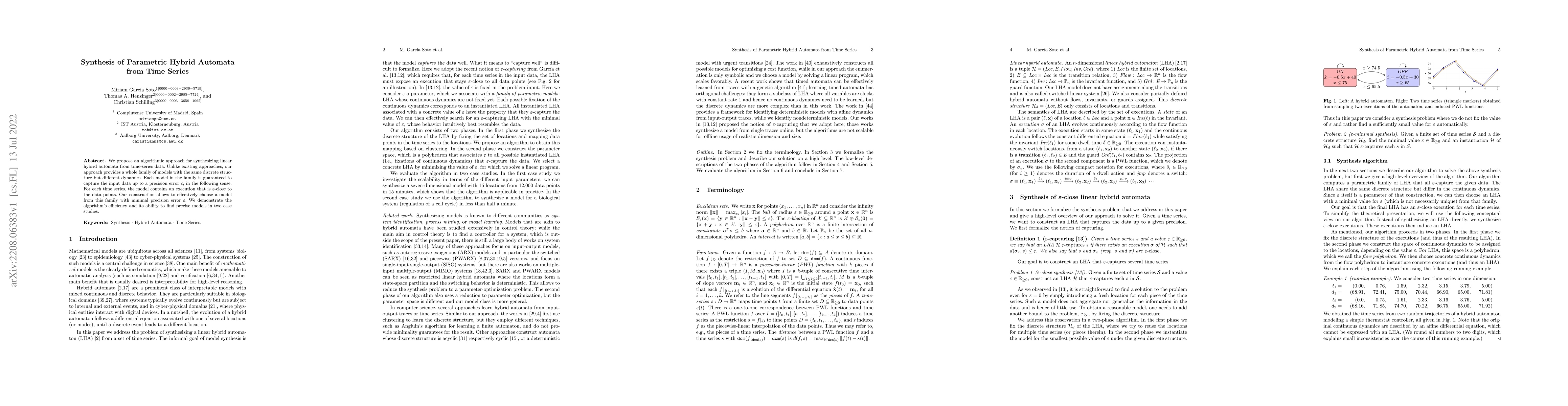Thumbnail for Synthesis of Parametric Hybrid Automata from Time Series