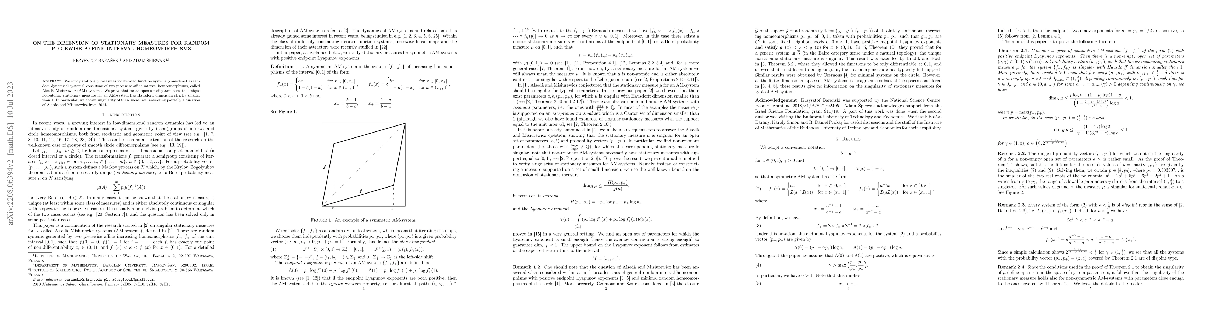 Thumbnail for On the dimension of stationary measures for random piecewise affine
  interval homeomorphisms