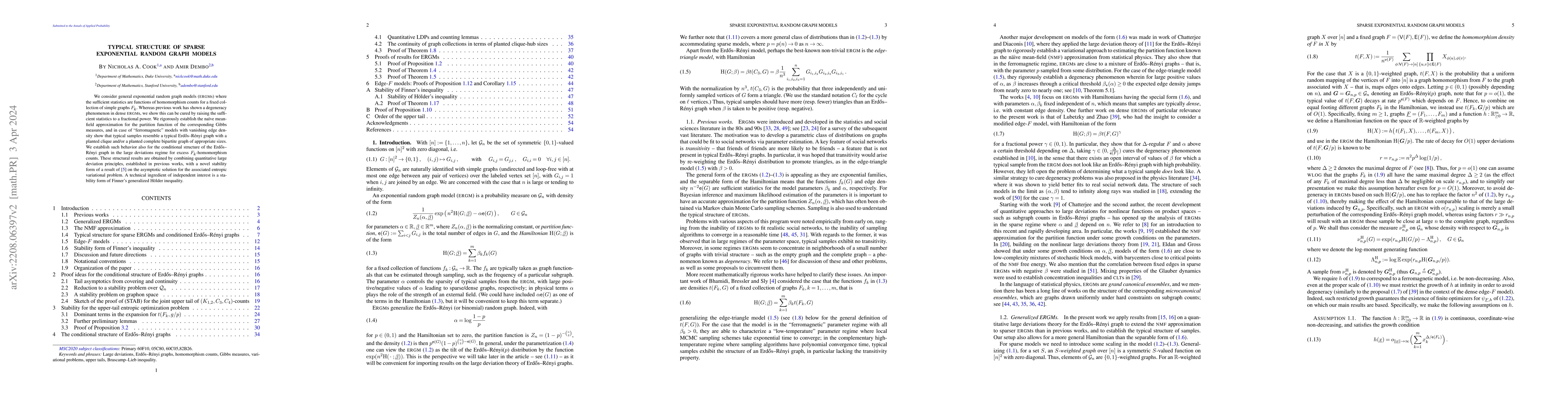 Thumbnail for Typical structure of sparse exponential random graph models