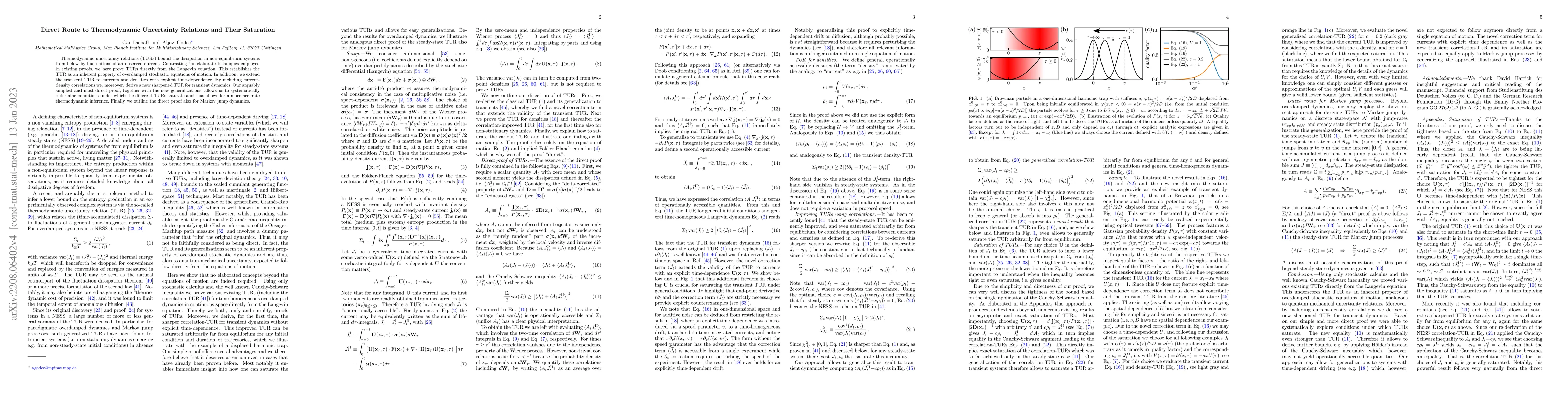 Thumbnail for Direct Route to Thermodynamic Uncertainty Relations and Their Saturation