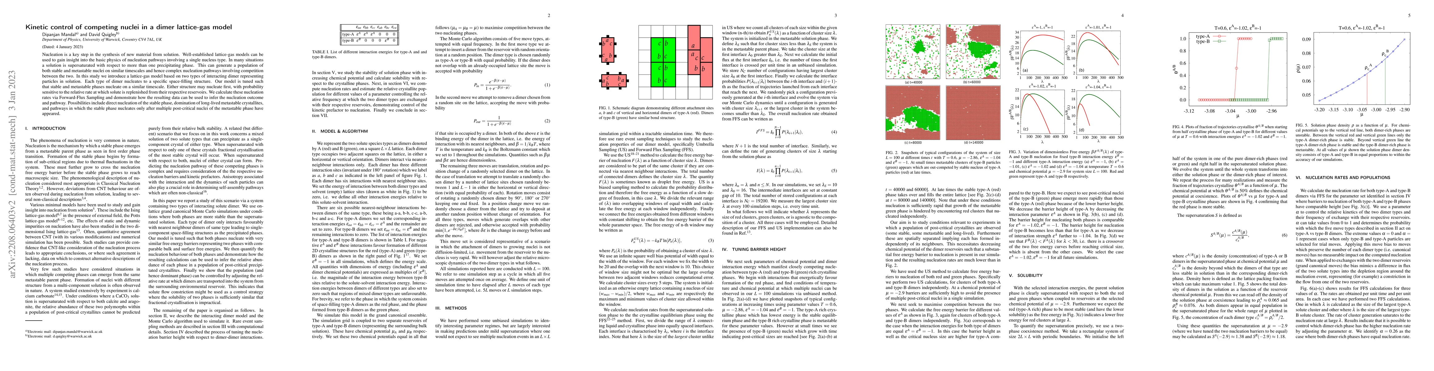 Thumbnail for Kinetic control of competing nuclei in a dimer lattice-gas model