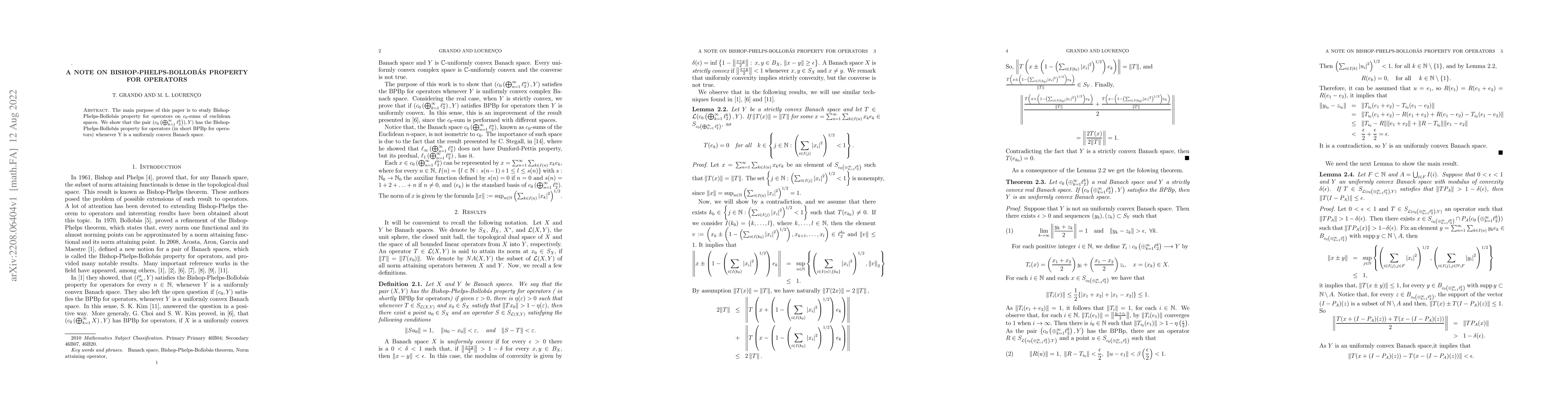 Thumbnail for A note on Bishop-Phelps-Bollob\'as theorem for operators