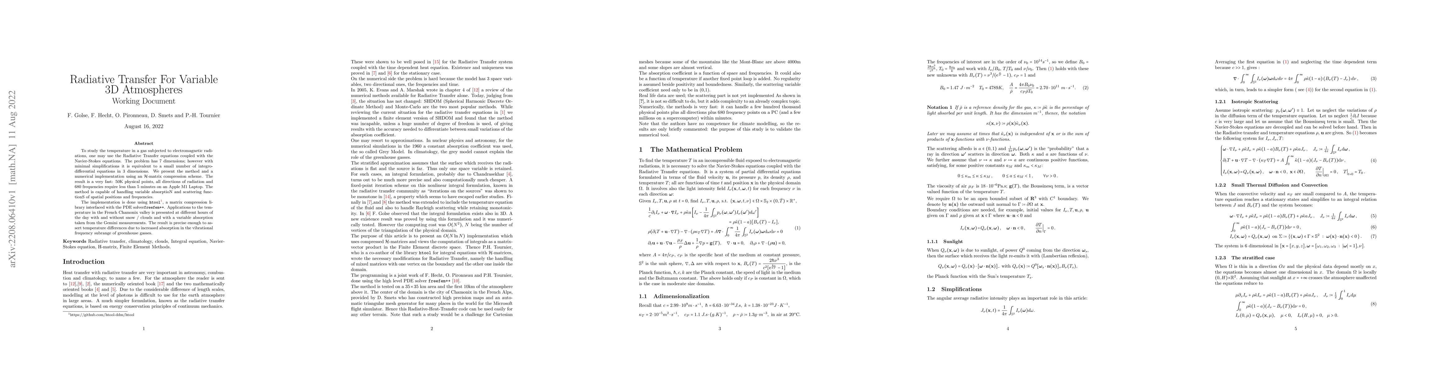 Thumbnail for Radiative Transfer For Variable 3D Atmospheres