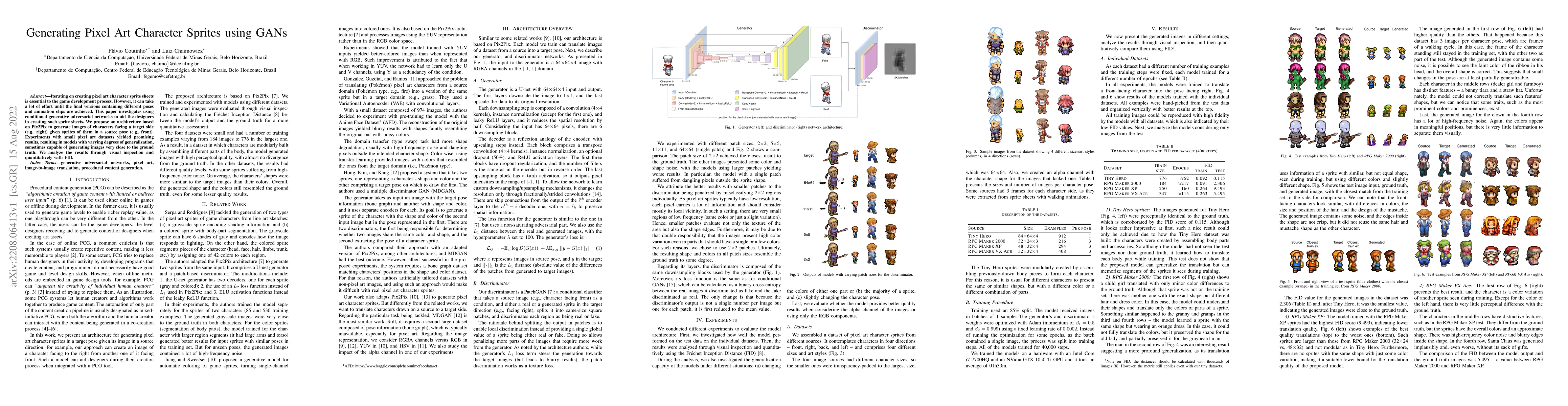 Thumbnail for Generating Pixel Art Character Sprites using GANs