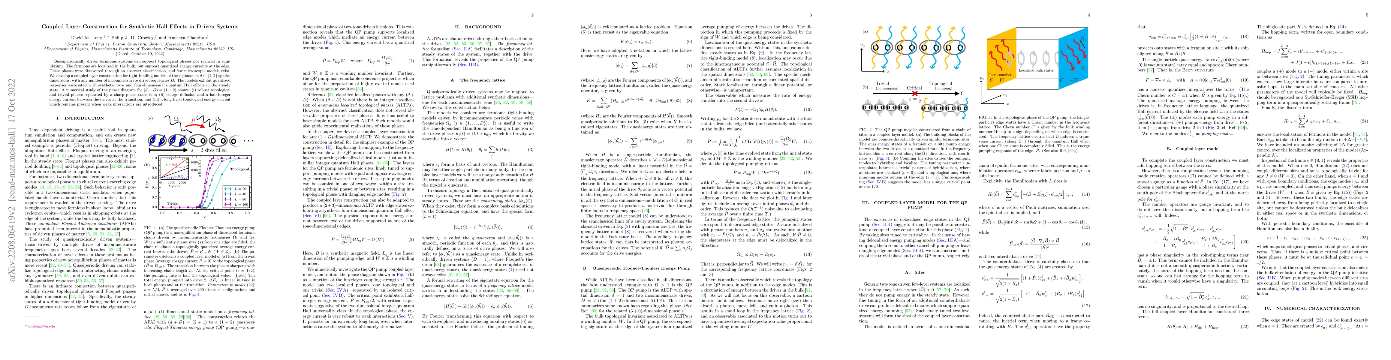 Thumbnail for Coupled Layer Construction for Synthetic Hall Effects in Driven Systems