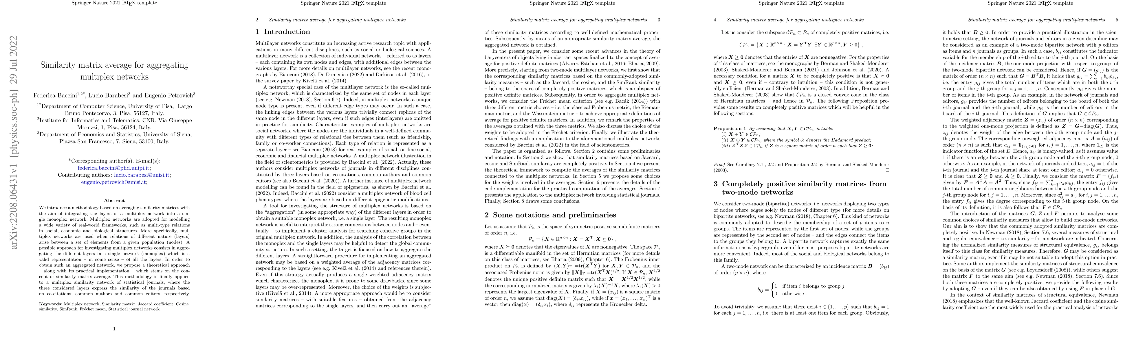 Thumbnail for Similarity matrix average for aggregating multiplex networks