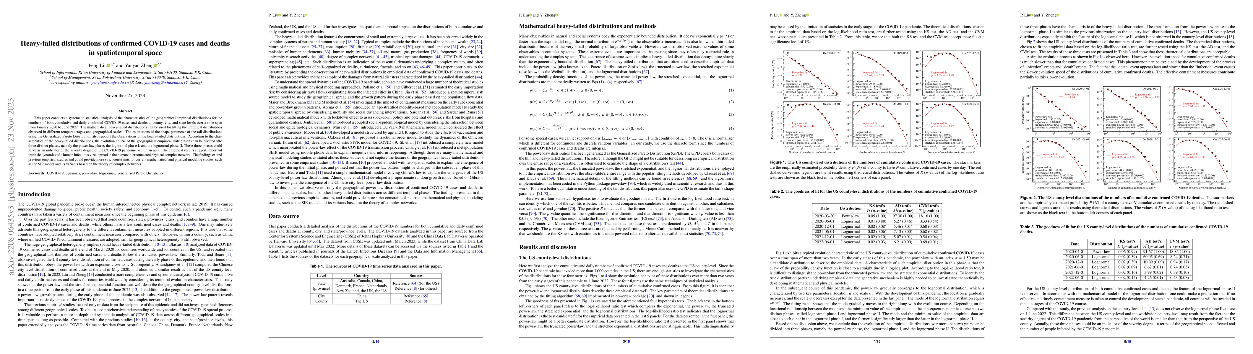 Thumbnail for Heavy-tailed distributions of confirmed COVID-19 cases and deaths in
  spatiotemporal space